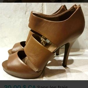 Aldo new leather shoes brown US8 chausssures neuves talons en cuir moka femme